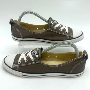 Converse Chuck Taylor All Star Gray Ballet Lace Slip Ons Womens Size 9